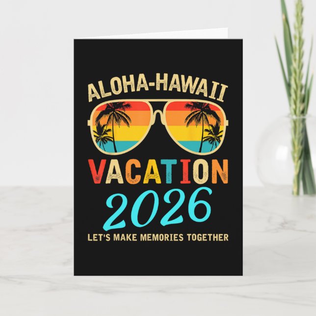 Aloha Hawaii Familjesemester 2026 Minnen Vaca Kort (Framsida)