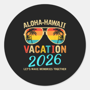 Aloha Hawaii Familjesemester 2026 Skapar Minnen Va Runt Klistermärke