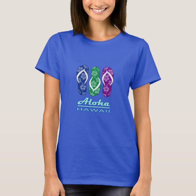 ALOHA - Hawaii flinflip flops Tee Shirt (Framsida)