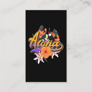 Aloha Hawaii Flowers Hawaiian Toucan Visitkort
