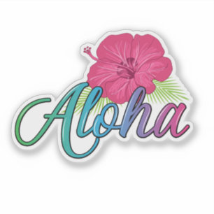 Aloha Hawaii från ön - 4 x 4 Sticker Klistermärken