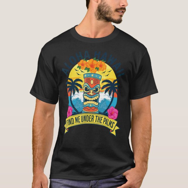 Aloha Hawaii från ön känner Aloha Flowe T Shirt (Framsida)