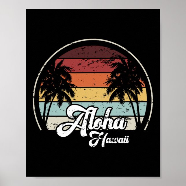 Aloha Hawaii Handflatan Coola Avslappnad Summer Be Poster (Framsidan)