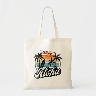 Aloha Hawaii Handflatan Träd Surfa Reunion Vacay R Tygkasse