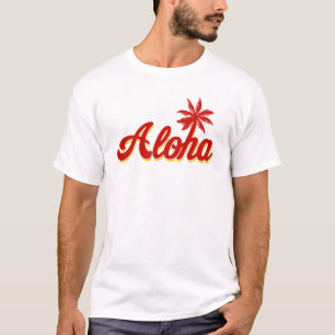 Aloha Hawaii Handflatan Träd T Tröja