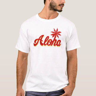 Aloha Hawaii Handflatan Träd T Tröja
