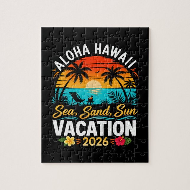 Aloha Hawaii Havssand Sol 2026 Pussel (Vertikal)