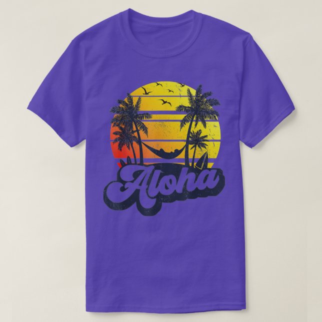 Aloha Hawaii Hawaii Handflatan Träd Beach Vac T Shirt (Design framsida)
