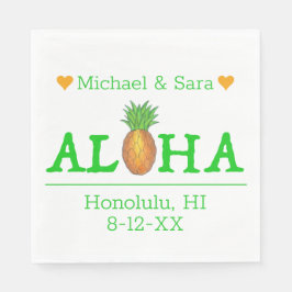Aloha Hawaii Hawaii Pineapple Island Bröllop Pappersservett
