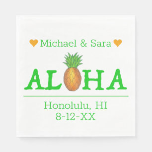 Aloha Hawaii Hawaii Pineapple Island Bröllop Pappersservett