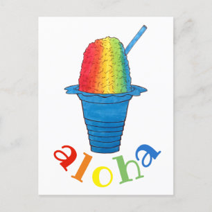 ALOHA Hawaii Hawaii Rainbow Shave Shaved Ice Helg Vykort