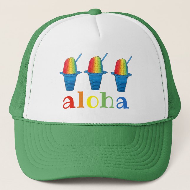 ALOHA Hawaii Hawaii Rainbow Shave Shaved Ice Keps (Framsida)