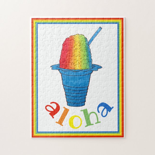 ALOHA Hawaii Hawaii Rainbow Shave Shaved Ice Pussel (Vertikal)