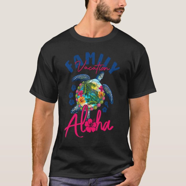 Aloha Hawaii Hawaii Vacation Sea Turtle Matching T Shirt (Framsida)