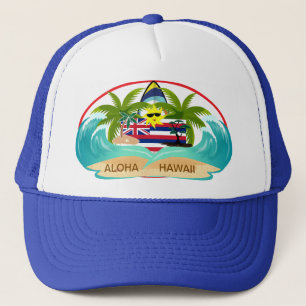 Aloha Hawaii Hawaiian Flagga Keps