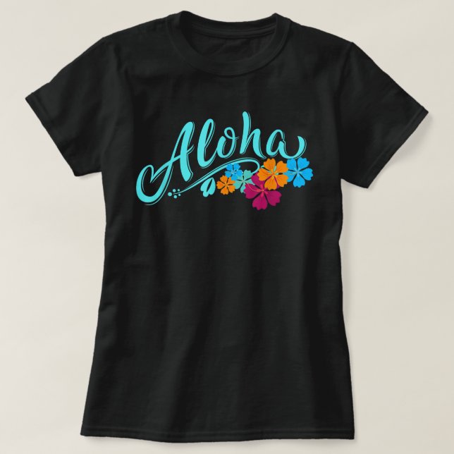 Aloha Hawaii Hawaiian Island Funny Beach Vacation T Shirt (Design framsida)