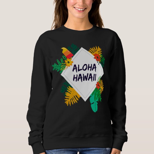 Aloha Hawaii Hawaiian Island Handflatan Beach T Shirt (Framsida)