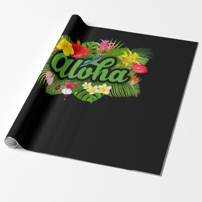 Aloha Hawaii Hawaiian Island Presentpapper (Utrullad)