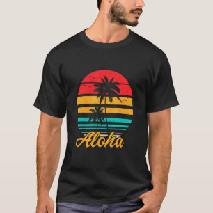 Aloha Hawaii Hawaiian Island Retro Stil Handflatan T Shirt