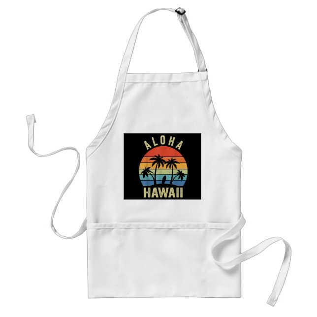 Aloha Hawaii Hawaiian Island Shirt Handflatan Beac Förkläde (Framsidan)