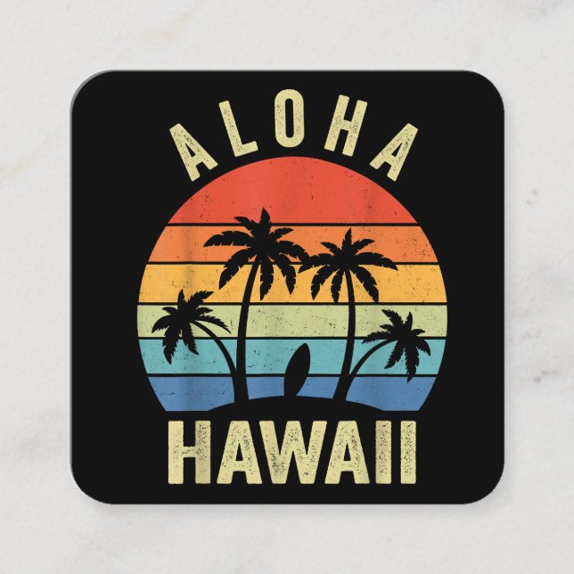 Aloha Hawaii Hawaiian Island Shirt Handflatan Beac Fyrkantigt Visitkort (Framsida)