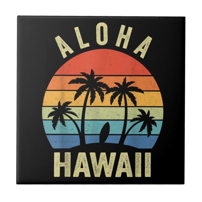 Aloha Hawaii Hawaiian Island Shirt Handflatan Beac Kakelplatta (Framsidan)
