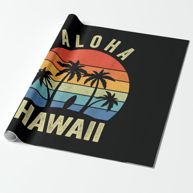 Aloha Hawaii Hawaiian Island Shirt Handflatan Beac Presentpapper (Utrullad)