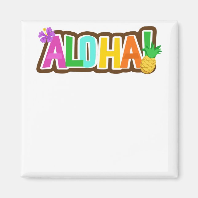 Aloha Hawaii Hawaiian Island Surfing Tropical Magnet (Framsidan)