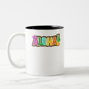 Aloha Hawaii Hawaiian Island Surfing Tropical Två-Tonad Mugg