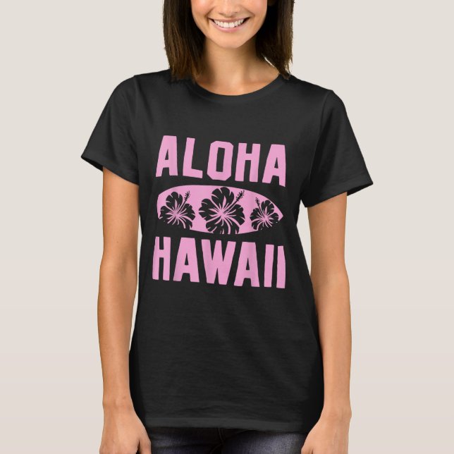 Aloha Hawaii Hawaiiansk Sommar Tropisk Present T Shirt (Framsida)