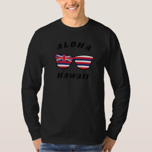 Aloha Hawaii Hi State Hawaiian Flagga Sunglasses V T Shirt