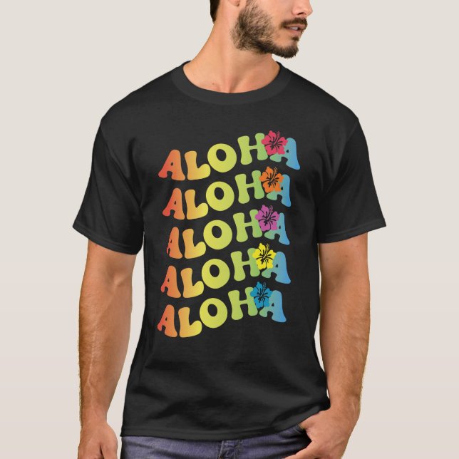 Aloha Hawaii Hibiscus Flower T-Shirt (Framsida)
