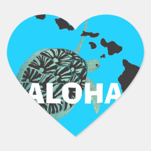 Aloha Hawaii Hjärtformat Klistermärke