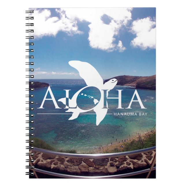 Aloha Hawaii Honu sköldpadda Anteckningsbok Med Spiral (Framsidan)