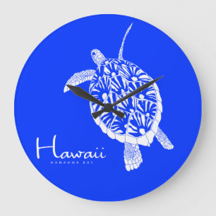 Aloha Hawaii Honu sköldpadda Stor Klocka