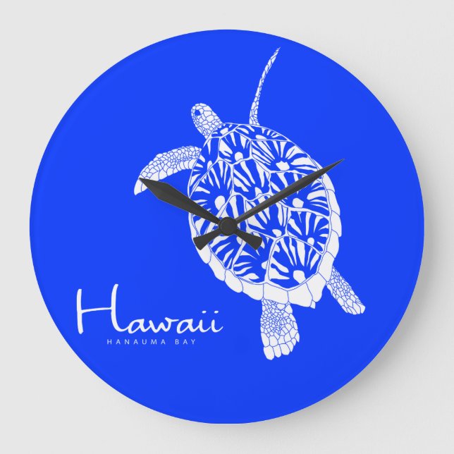 Aloha Hawaii Honu Turtle Stor Klocka (Framsida)