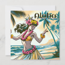 Aloha | Hawaii Hula Dancer på stranden