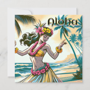 Aloha   Hawaii Hula Dancer på stranden