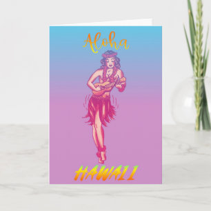 Aloha Hawaii Hula Girl Kort