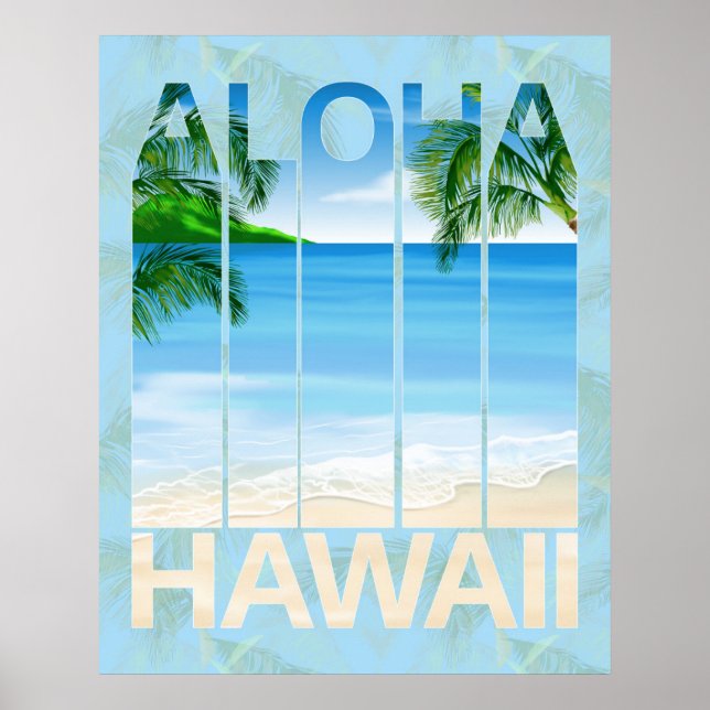 Aloha Hawaii Island Beach Poster (Framsidan)