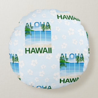 Aloha Hawaii Island Sommarbuss Rund Kudde