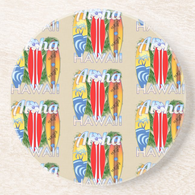 Aloha Hawaii Island Surfing Underlägg (Framsidan)