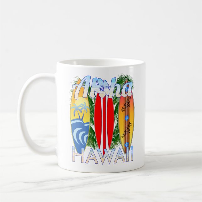 Aloha Hawaii Islands Surfning Kaffemugg (Vänster)