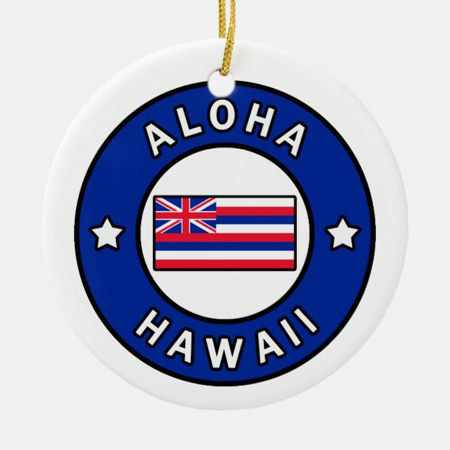 Aloha Hawaii Julgransprydnad Keramik (Framsidan)