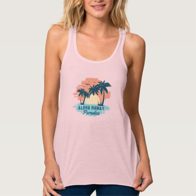 Aloha Hawaii Linne Med Racerback (Framsida)