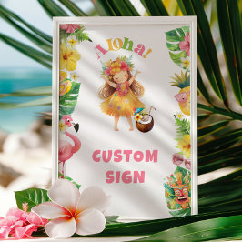 Aloha hawaii luau Födelsedagsfest Anpassningsbar Poster