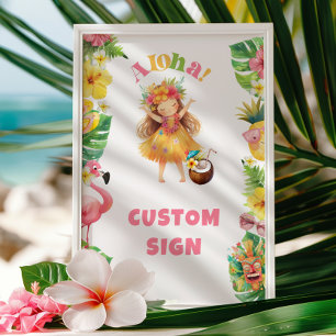 Aloha hawaii luau Födelsedagsfest Anpassningsbar Poster