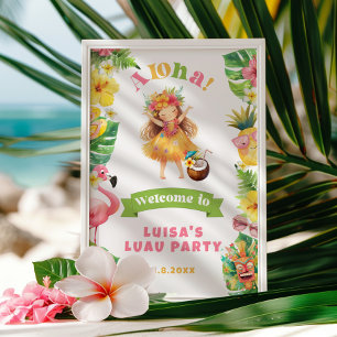Aloha Hawaii Luau födelsedagsfest välkommen Poster