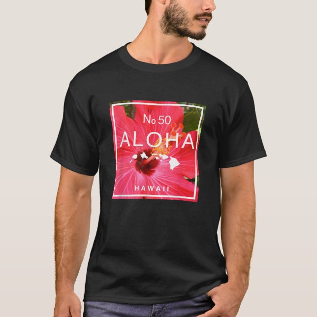 Aloha Hawaii No 50 State Hibiscus t shirt (Framsida)