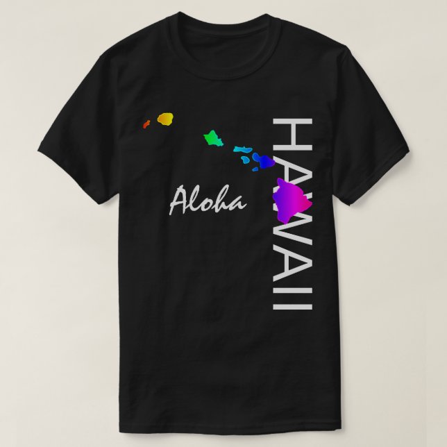 ALOHA - HAWAII-ÖARNA NEON RAINBOW T SHIRT (Design framsida)